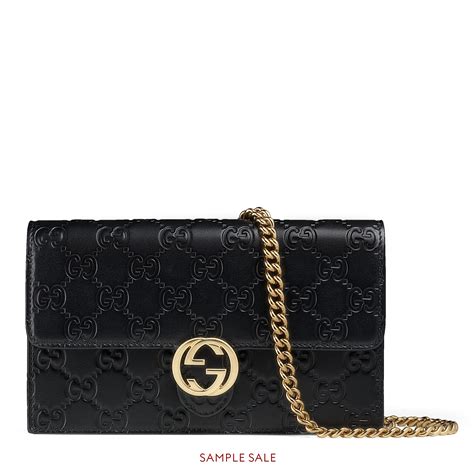 signature leather wallet on a chain gucci|Gucci small wallet on chain.